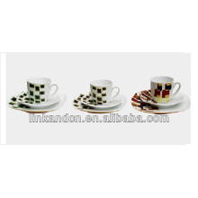 KC-03012 modern coffee cup with plate,simple style coffee mug,